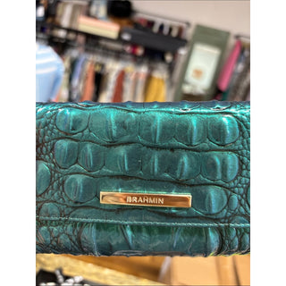 Brahmin Emerald Green Croc-Embossed Leather Wallet