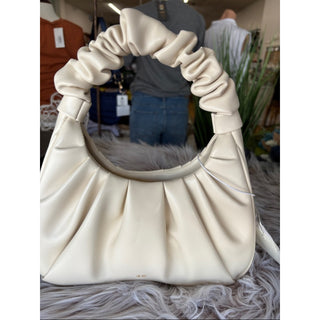 Jw pei Cream Ruched Top-Handle Shoulder Bag