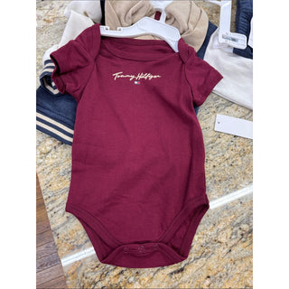 Tommy Hilfiger baby Boy Fleece Hooded Baseball Jacket Bodysuit 3-Piece Set 6-9 months