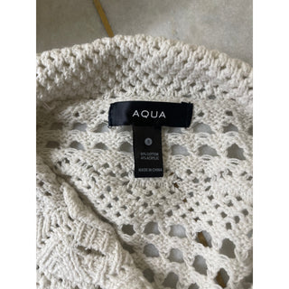Aqua Cream Crochet Knit Shirt Size S