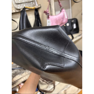 kate spade Black Leather Tote with Gold Logo