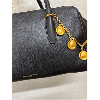 Donna Karan chantilly Satchel leather bag with Gold Charm Chain