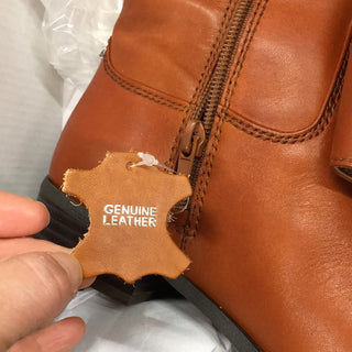 INC International Concepts Women's Brown Leather KneeHigh Wide Calf Boots Size US 9 M