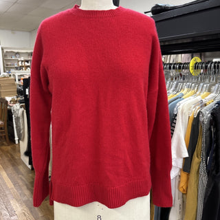 Aqua Cashmere Sweater Red Crew Neck Pullover