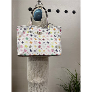 Guess White Tote with Multicolor Logo Print