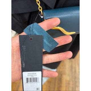 Donna Karan Teal Crossbody Chain Wallet card holder with Gold Accent