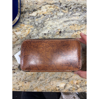Patricia Nash brown Leather Zip-Around Travel Wallet - Map Print