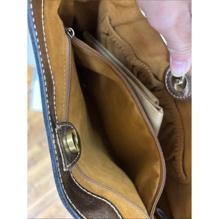 Patricia Nash Brown Floral Leather Shoulder Bag