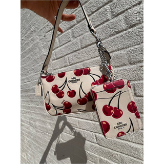 Coach nolita 19 with Red Cherry Print wristlet shoulder bag