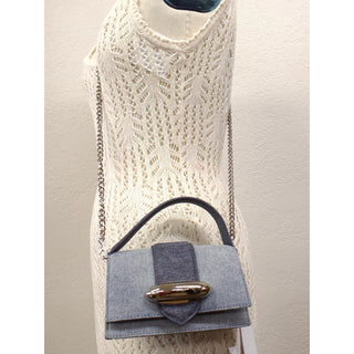 Steve Madden Two-Tone Denim Mini Crossbody Bag with Chain