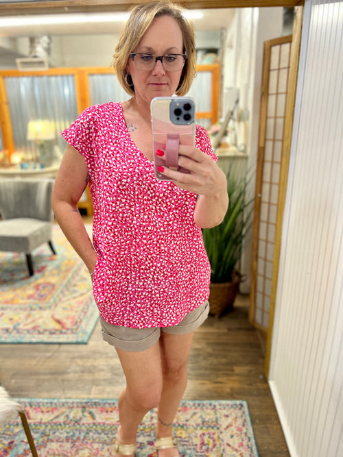 Krissy Hot Pink Animal Print Top