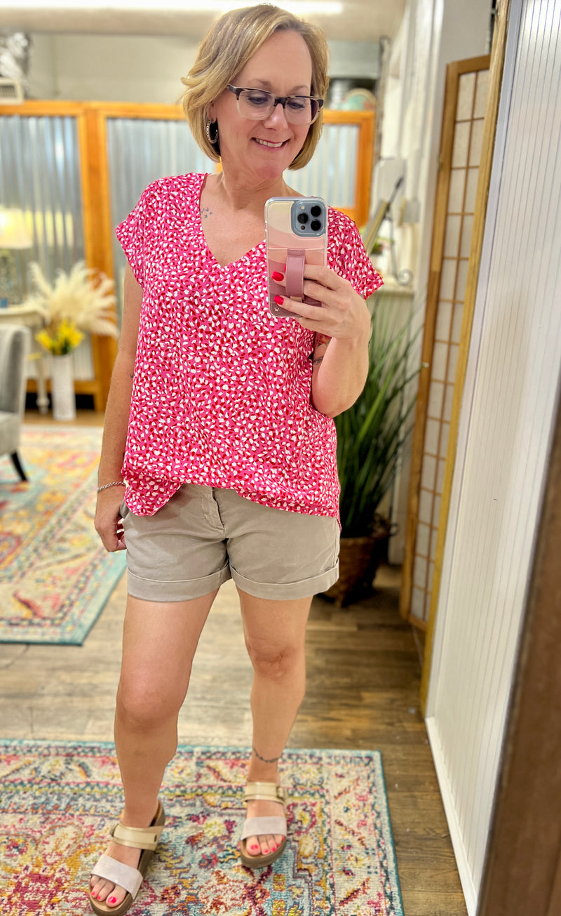Krissy Hot Pink Animal Print Top