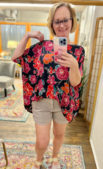 Dear Scarlett Black Magenta Top