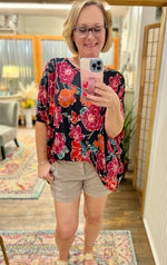 Dear Scarlett Black Magenta Top