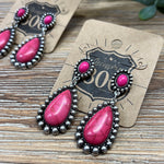 Hot Pink Stone Earrings