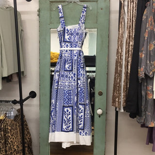 Aqua Blue Tile Midi dress