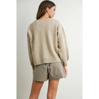 Tie Front Taupe Cardigan