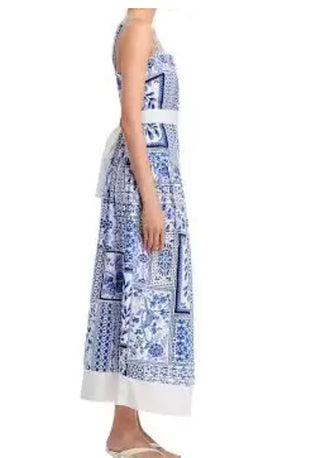 Aqua Blue Tile Midi dress