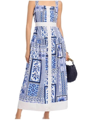 Aqua Blue Tile Midi dress