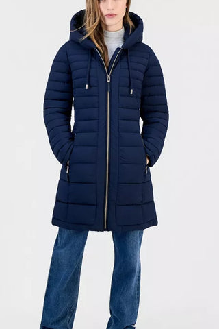Tommy Hilfiger Women's Puffer Packable Hooded Coat Navy