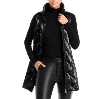 Anorak Metallic quilted long down vest