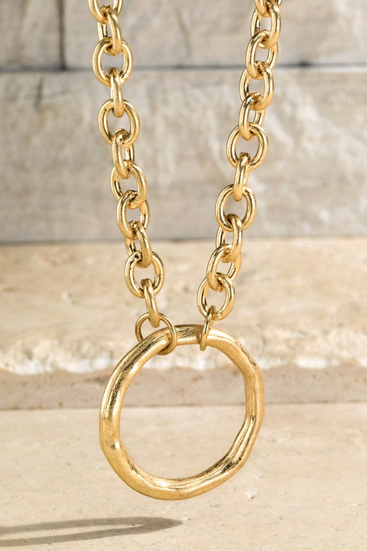 Metal Ring Necklace