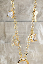 Pave Crystal Charm Necklace