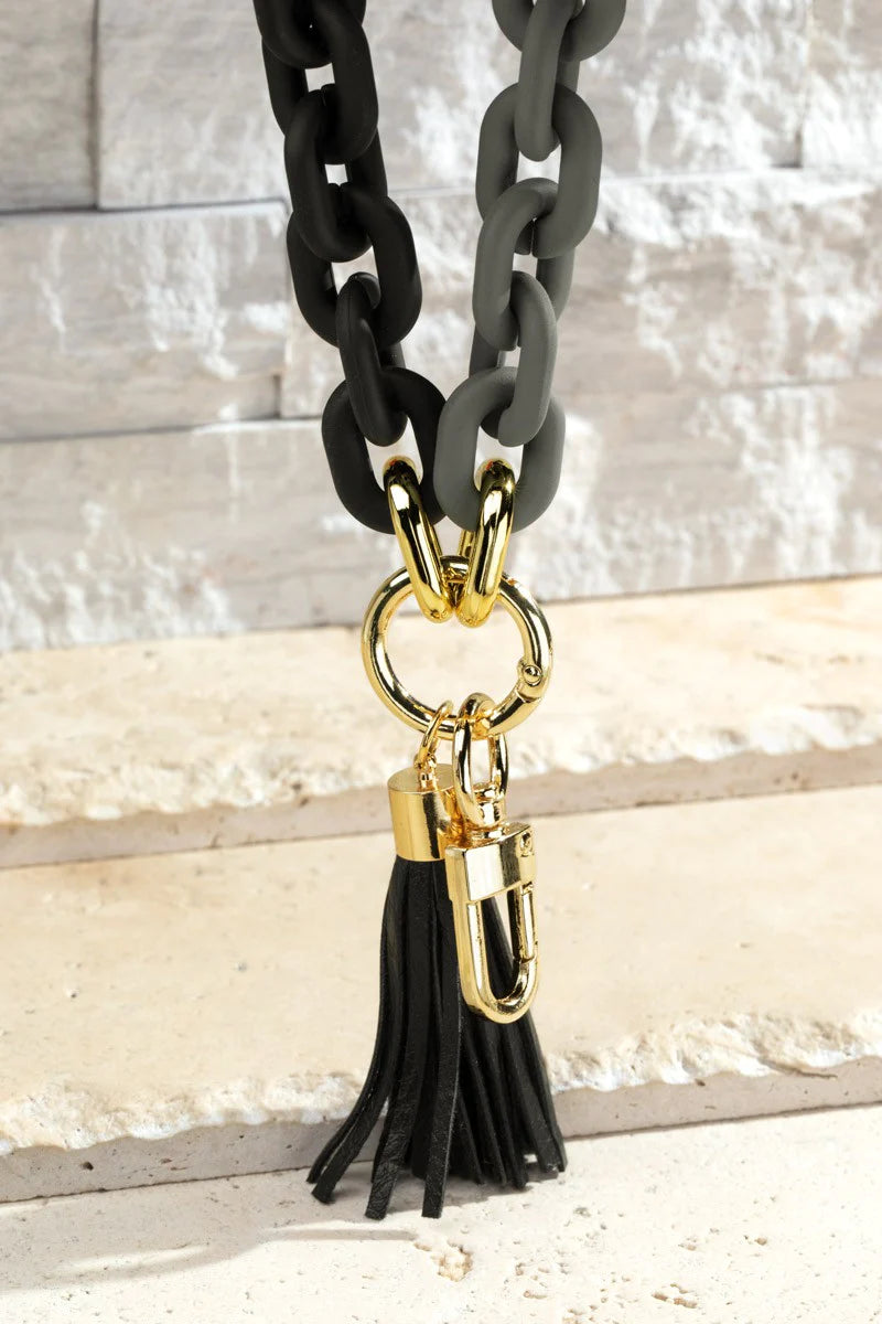Two Tone Chain Bracelet Keychain