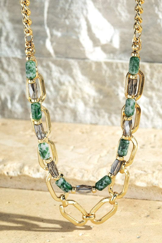 Juniper Chain & Bead Necklace