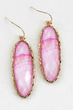 Pink Oval Dangle Earrings