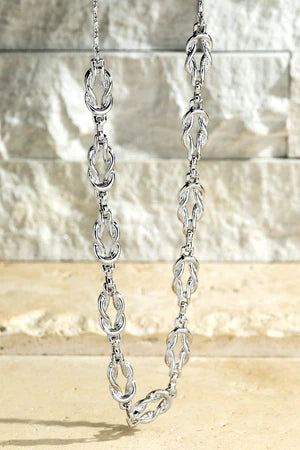 Knotted Metal Linked Necklace