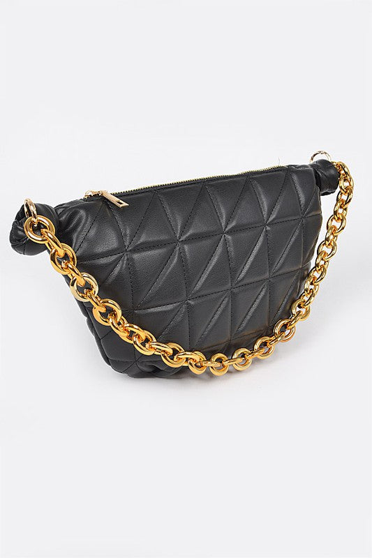 Quilted Chain Fanny Pack Purse