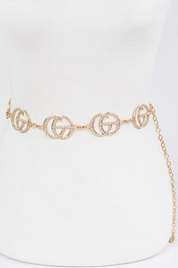 Rhinestone Metal Chain Belt