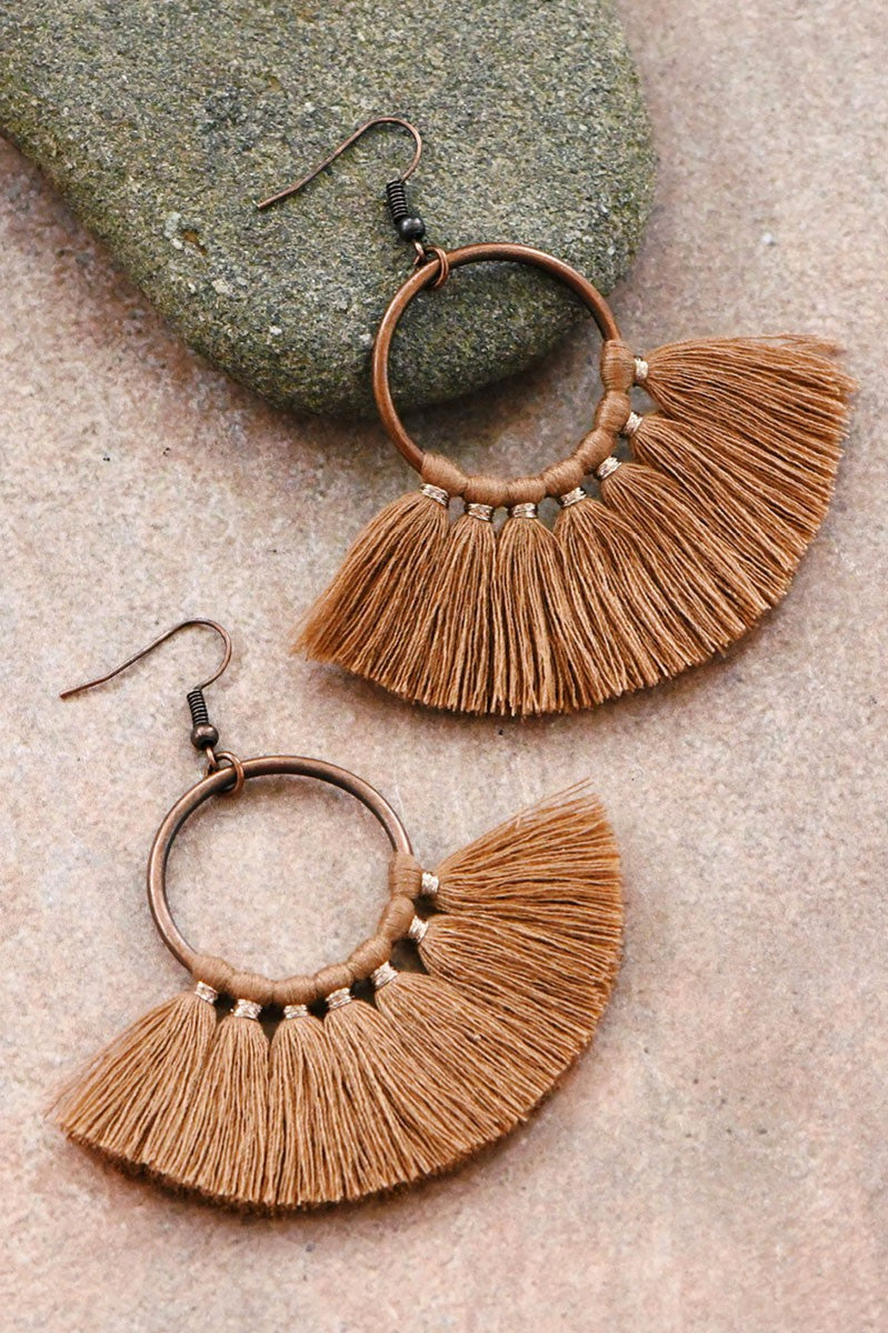Brown Tassel Earrings