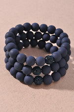Clay Ball & Pave Stone Bracelet Set