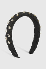 Black Shiny Braided Headband