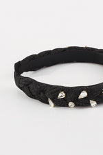 Black Shiny Braided Headband