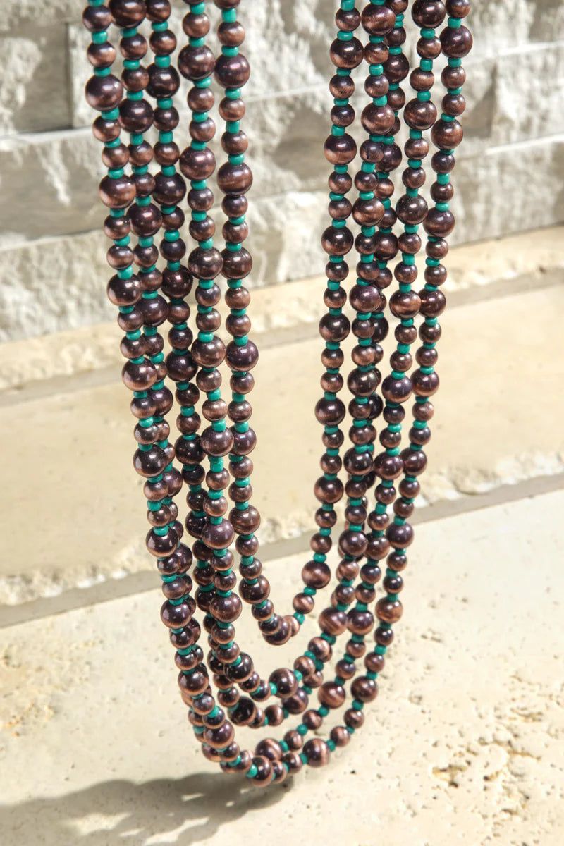 Navajo Pearl Bead Layered Necklace
