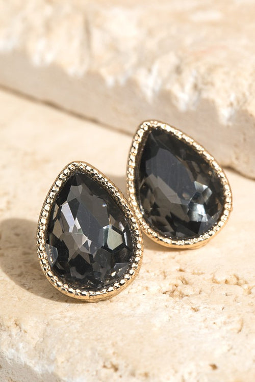 Glass Teardrop Studs