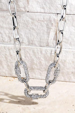 Pave Crystal Lock Necklace
