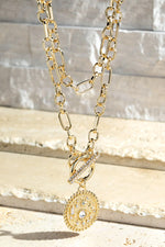 Crystal & Coin Necklace