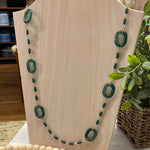 Green Oval Beaded Necklace