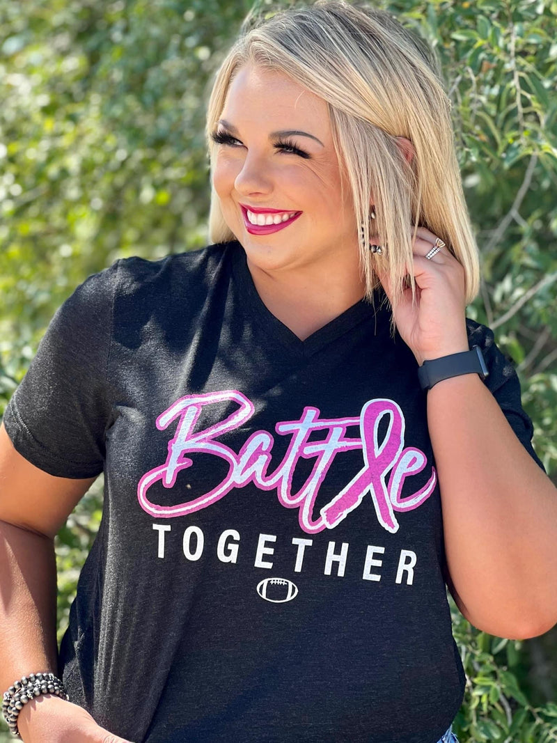 Battle Together Breast Cancer Football Tee