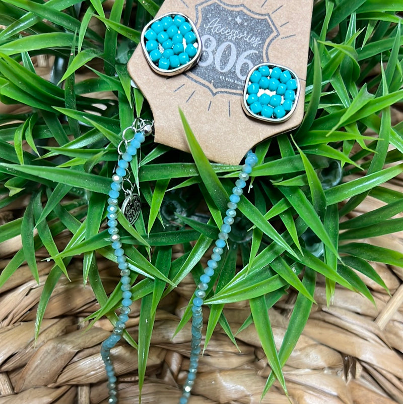 Bead & Turquoise Necklace Set