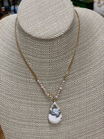 Pink & Grey Stone Necklace