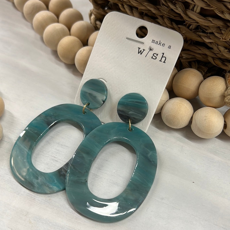 Jade Oval Acetate Earrings