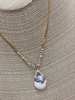 Pink & Grey Stone Necklace