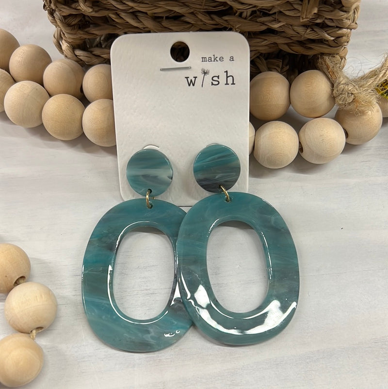 Jade Oval Acetate Earrings