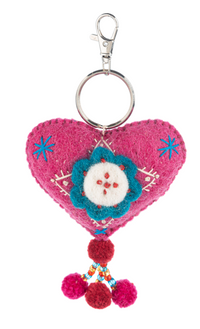 Whimsy Embroidered Heart Key