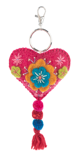 Whimsy Embroidered Heart Key